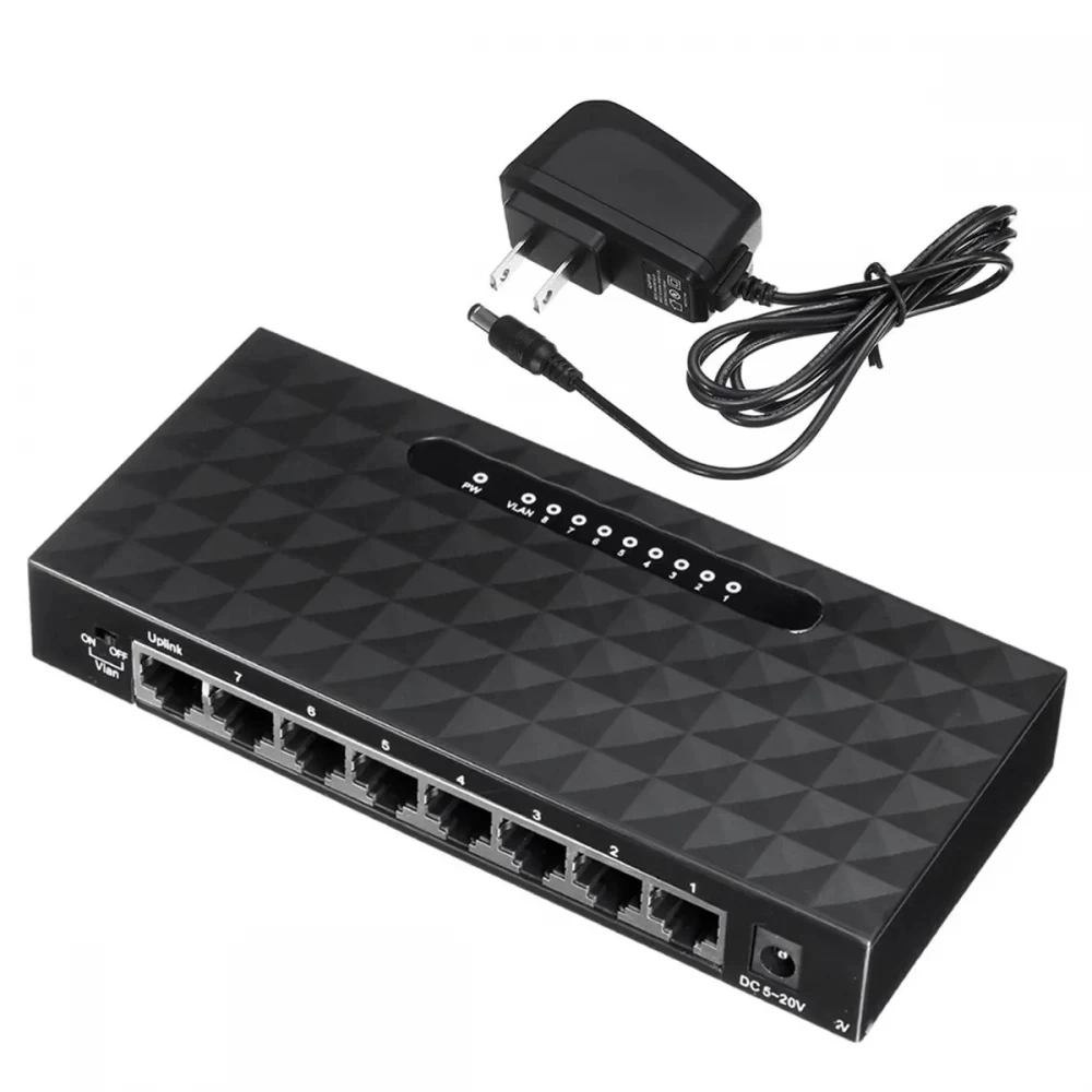 Gigabit 8 Port Switch Network Ethernet Switch Smart Vlan Network Switch Lan Hub Full Or Half Duplex Exchange